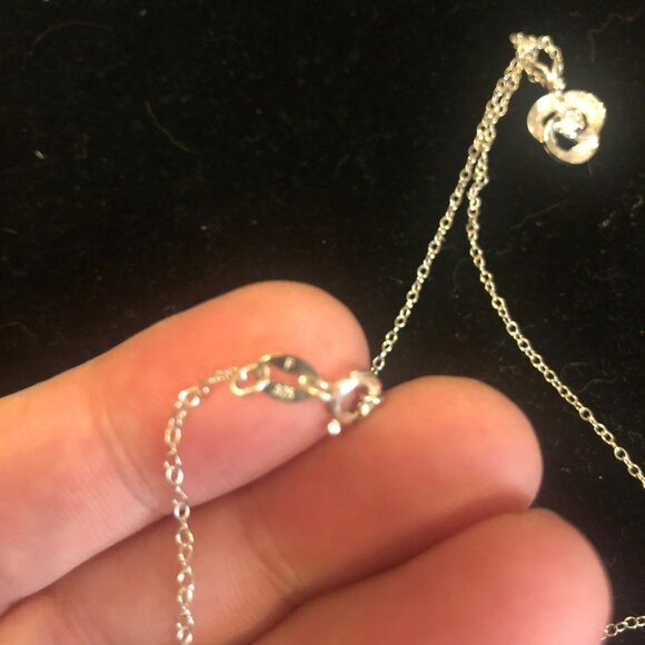 Sterling Silver Chain w/14K Infinity Knot Pendant Necklace - Picture 7 of 8